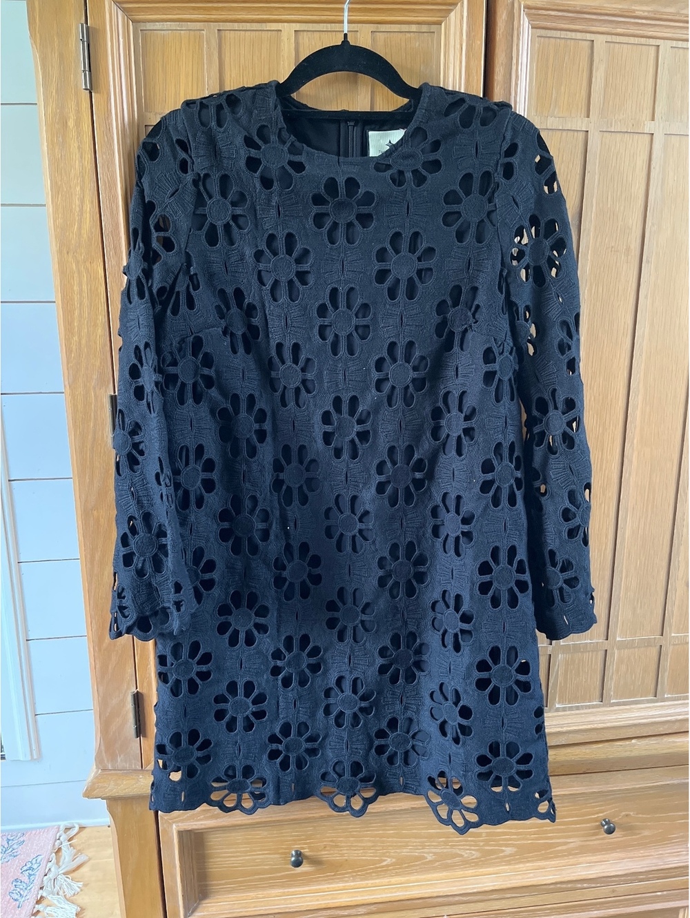 Tuckernuck Black Cotton Floral Cutout Dress XS